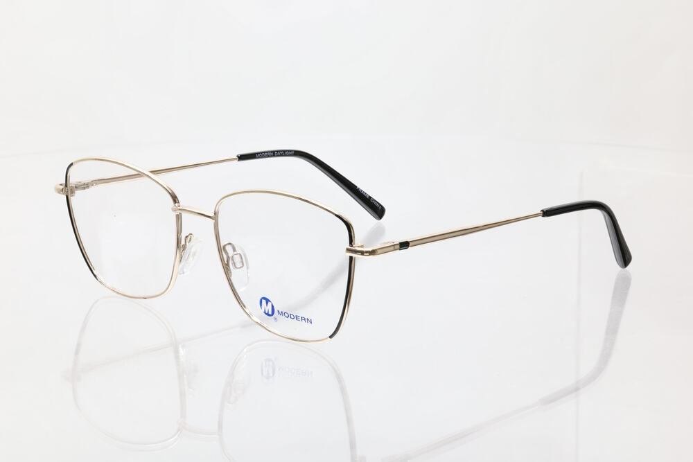 Modern Daylight Black/Gold 54-16-135mm Eyeglass FRAMES ONLY - NEW/WITHOUT TAGS